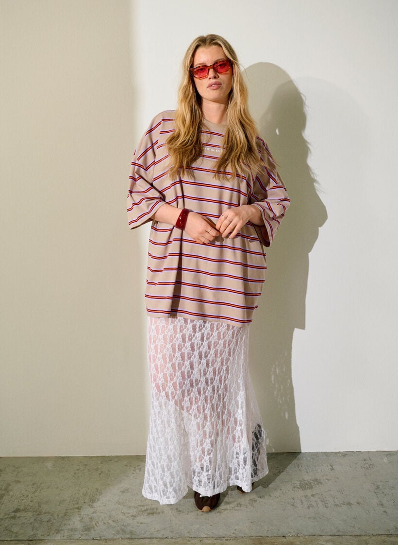 Lang nederdel i transparent blonde, Hvid, Image