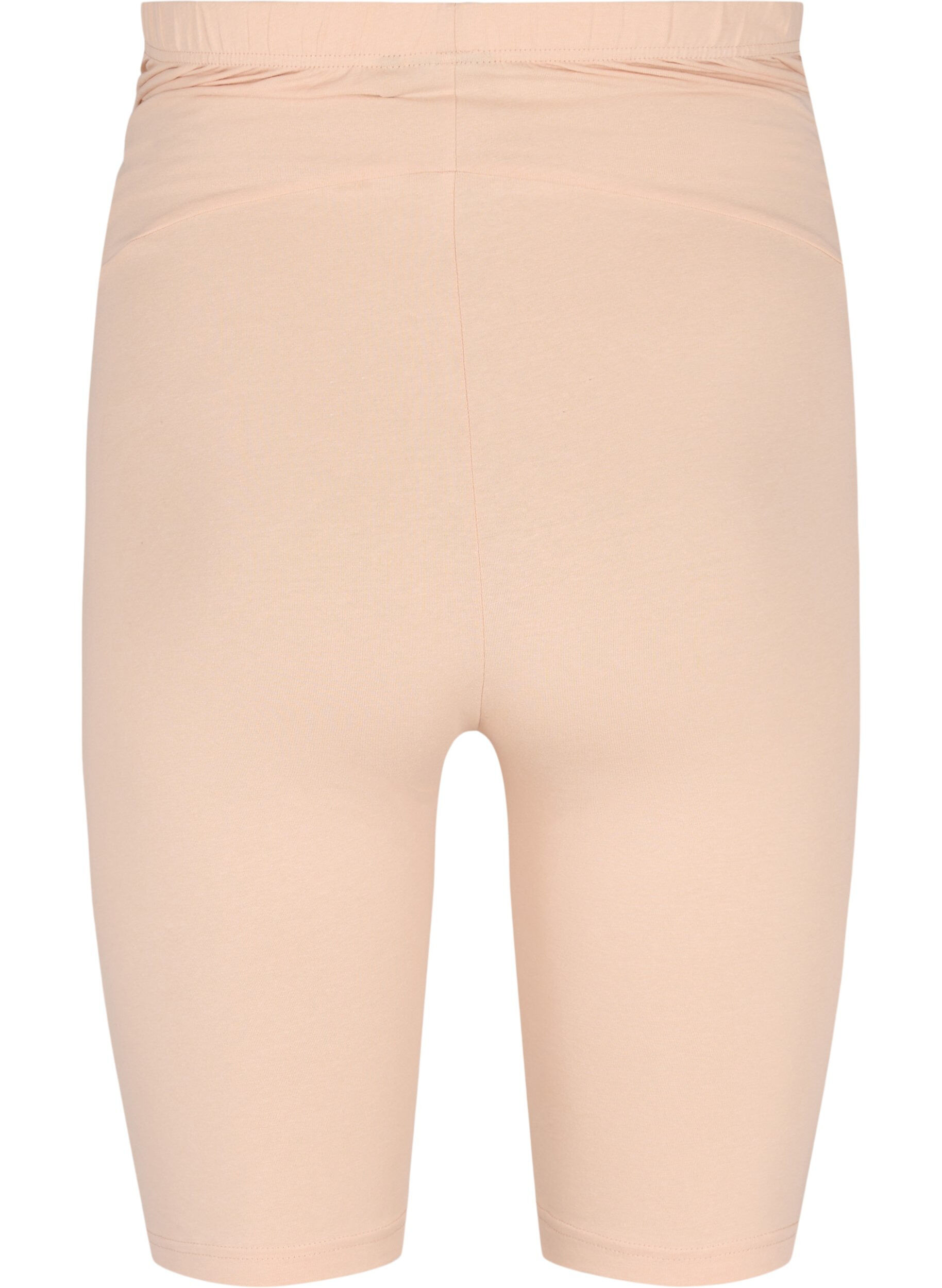 Zizzi T&aelig;tsiddende graviditetsshorts i bomuld, Beige, Packshot image number 1