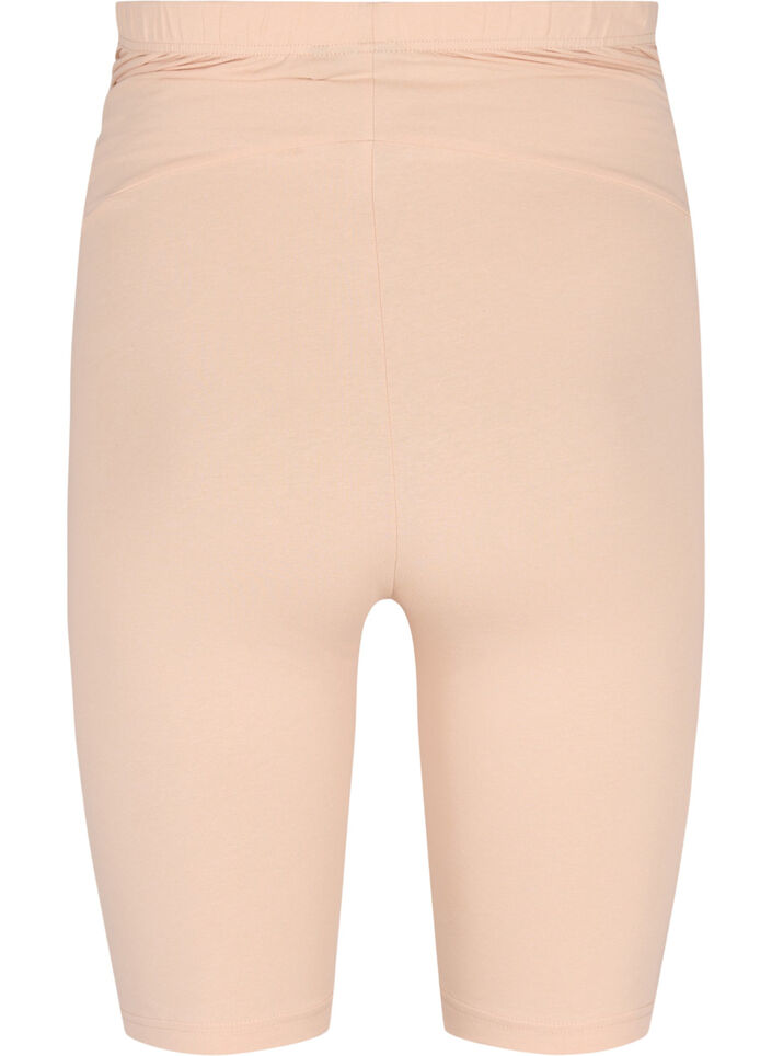 Tætsiddende graviditetsshorts i bomuld, Beige, Packshot image number 1
