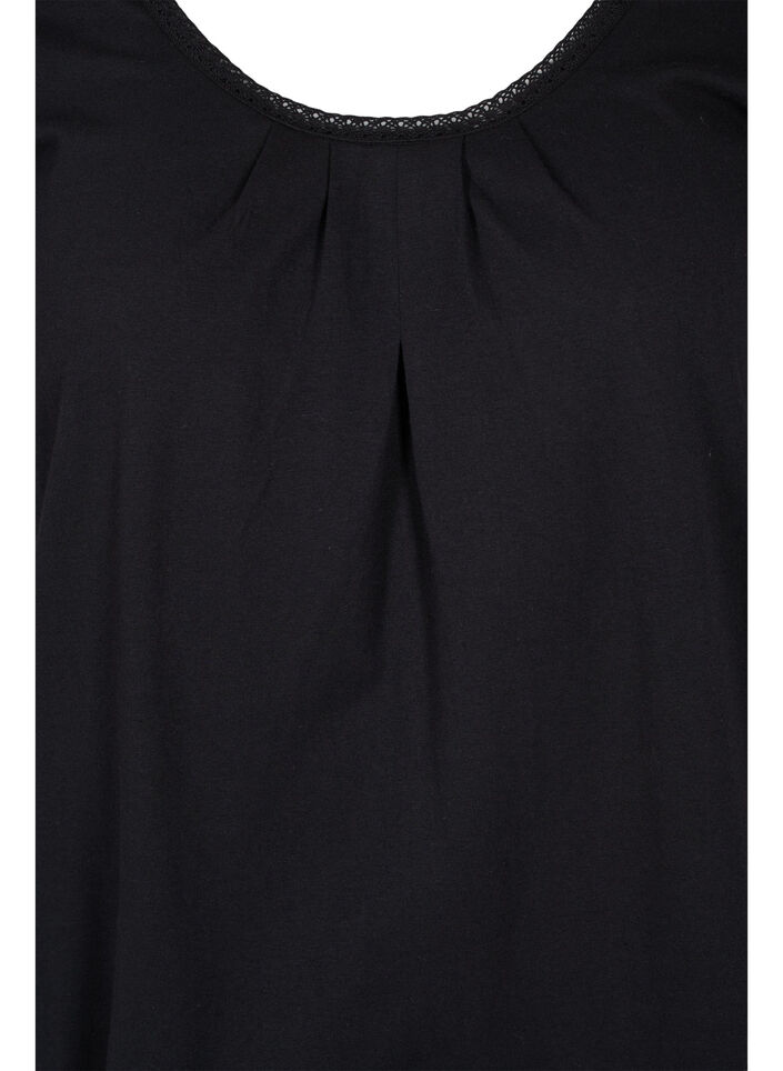 Bomulds t-shirt med korte ærmer, Black, Packshot image number 2