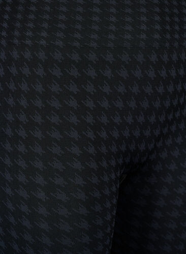 Seamless leggings i houndstooth mønster, Black w. Dark Grey, Packshot image number 2