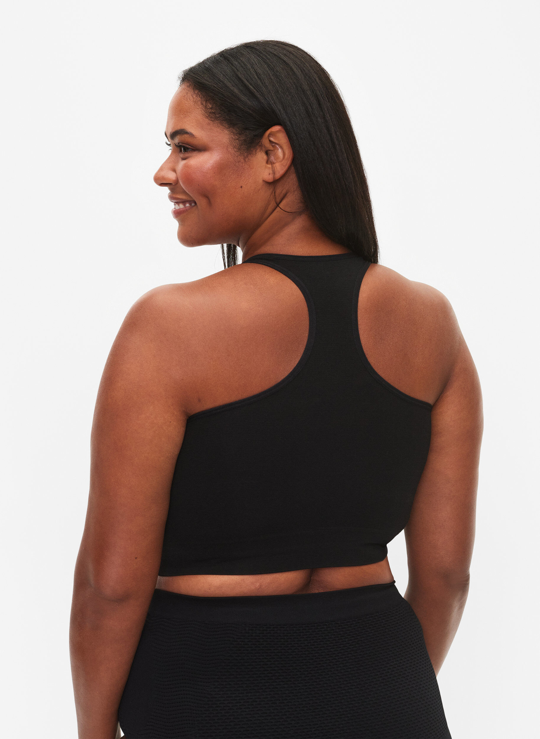 Zizzi Seamless bh top , Black, Model image number 1