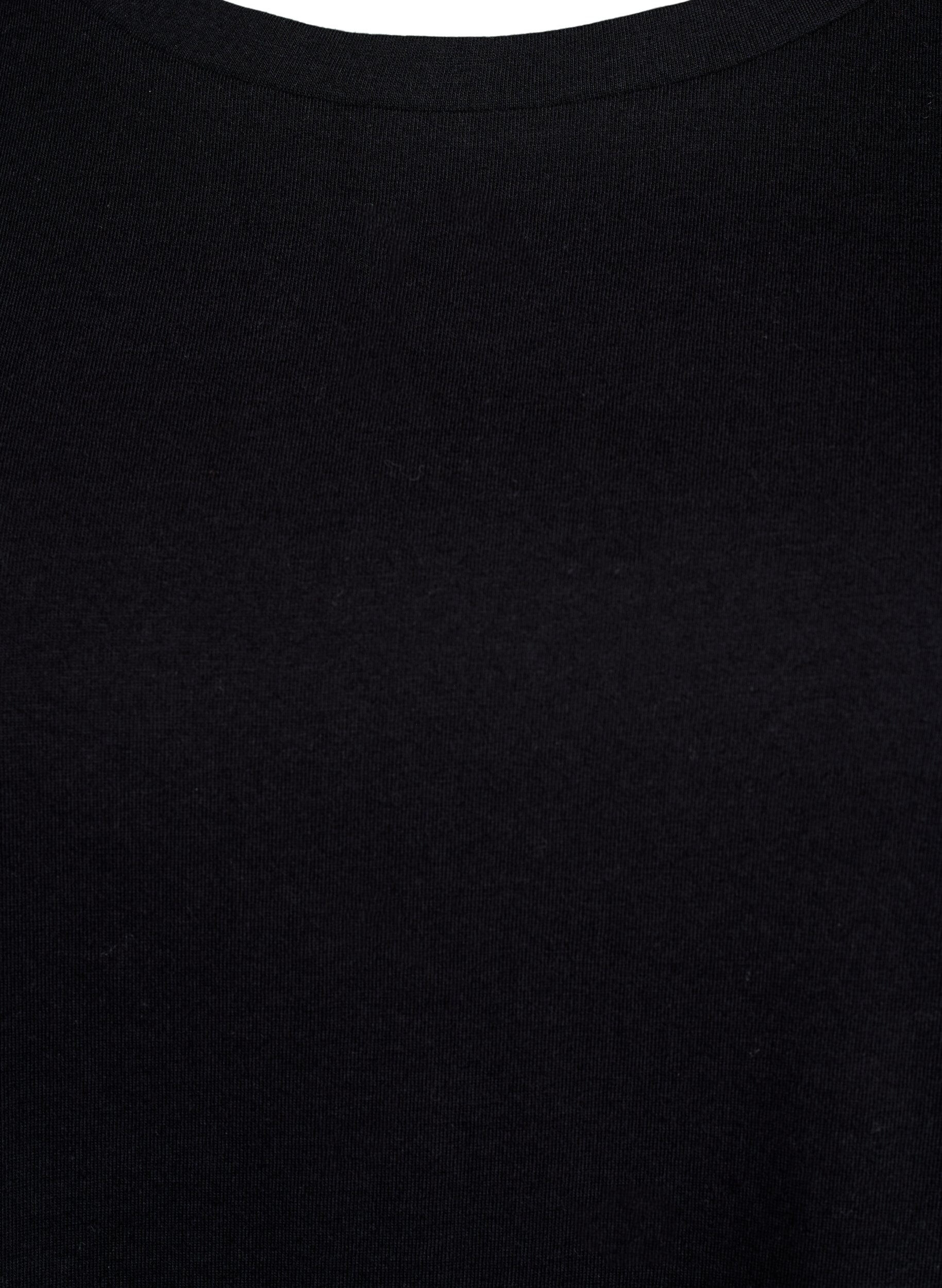 Zizzi T-shirt med broderi anglaise &aelig;rmer, Sort, Packshot image number 2