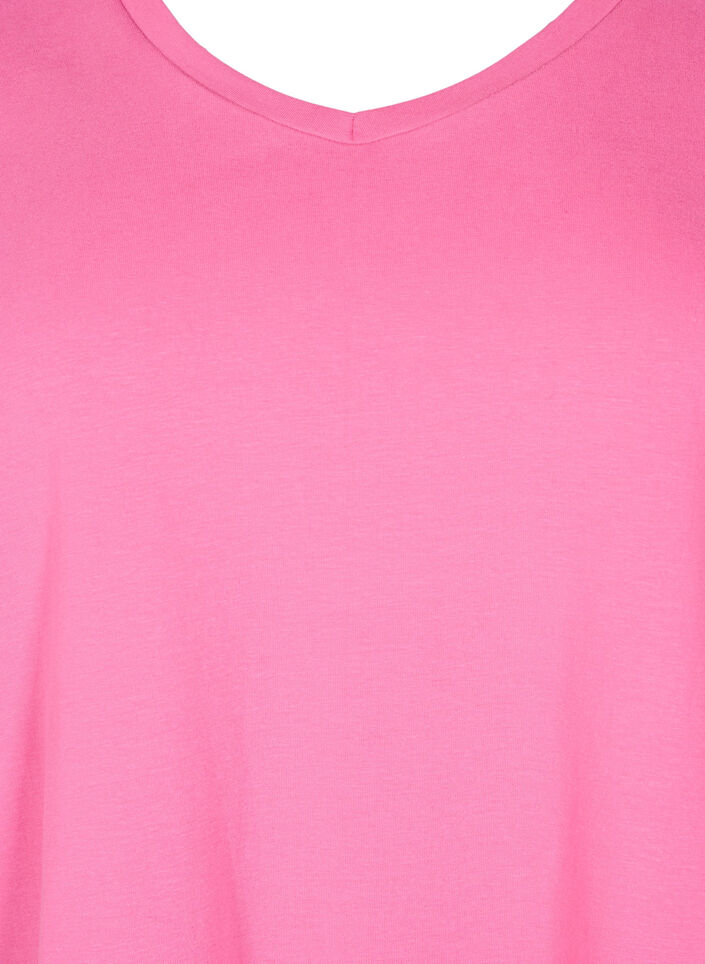 Ensfarvet basis t-shirt i bomuld, Lyser&oslash;d, Packshot image number 2
