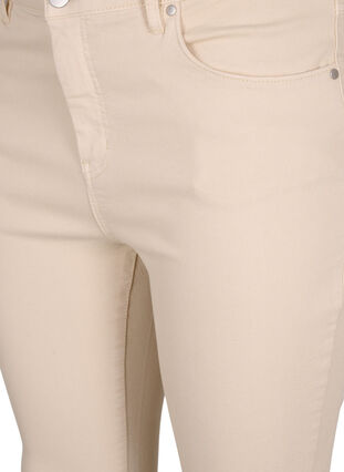 Højtaljede Amy jeans med super slim fit, Oatmeal, Packshot image number 1