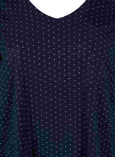 Kortærmet bomuldskjole med a-shape, Night Sky Dots, Packshot image number 2