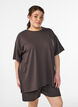 Oversize sweat T-shirt, Brun, Model image number 0