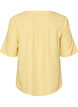 Skjortebluse med v-hals og korte &aelig;rmer, Gul, Packshot image number 1