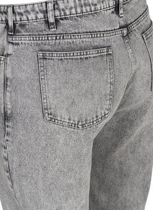 Cropped mom fit Mille jeans med løs pasform, Grey acid wash, Packshot image number 3