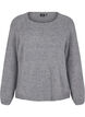 Løstsiddende strikbluse med rund hals, Medium Grey Melange, Packshot image number 0