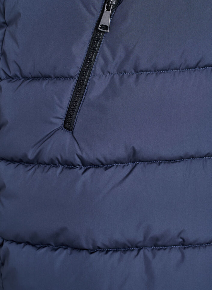 Lang vest med h&aelig;tte og lommer, Bl&aring;, Packshot image number 3