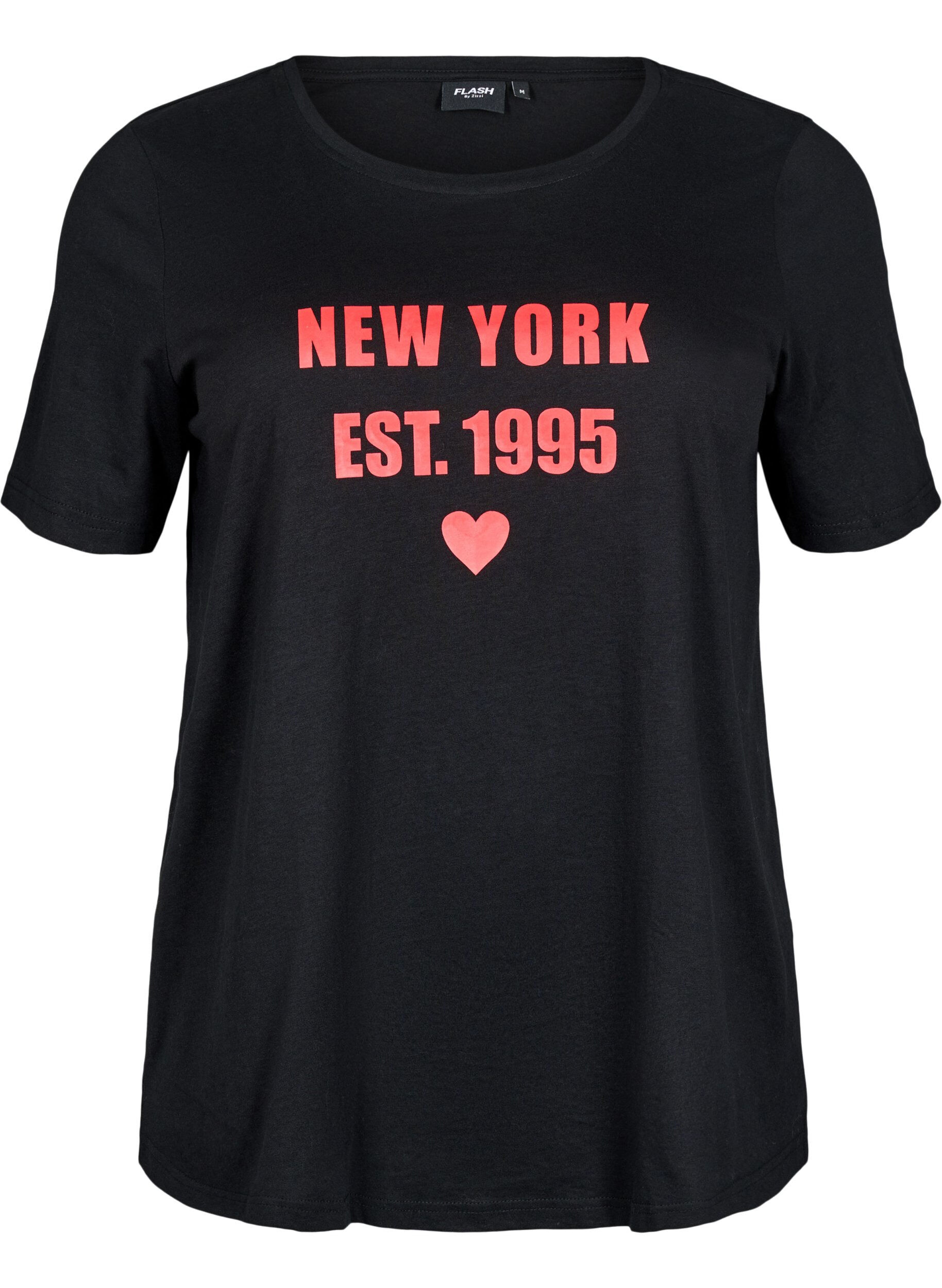 Zizzi FLASH - T-shirt med motiv, Sort, Packshot image number 0