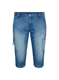 Slim fit capri jeans med lommer, Bl&aring;