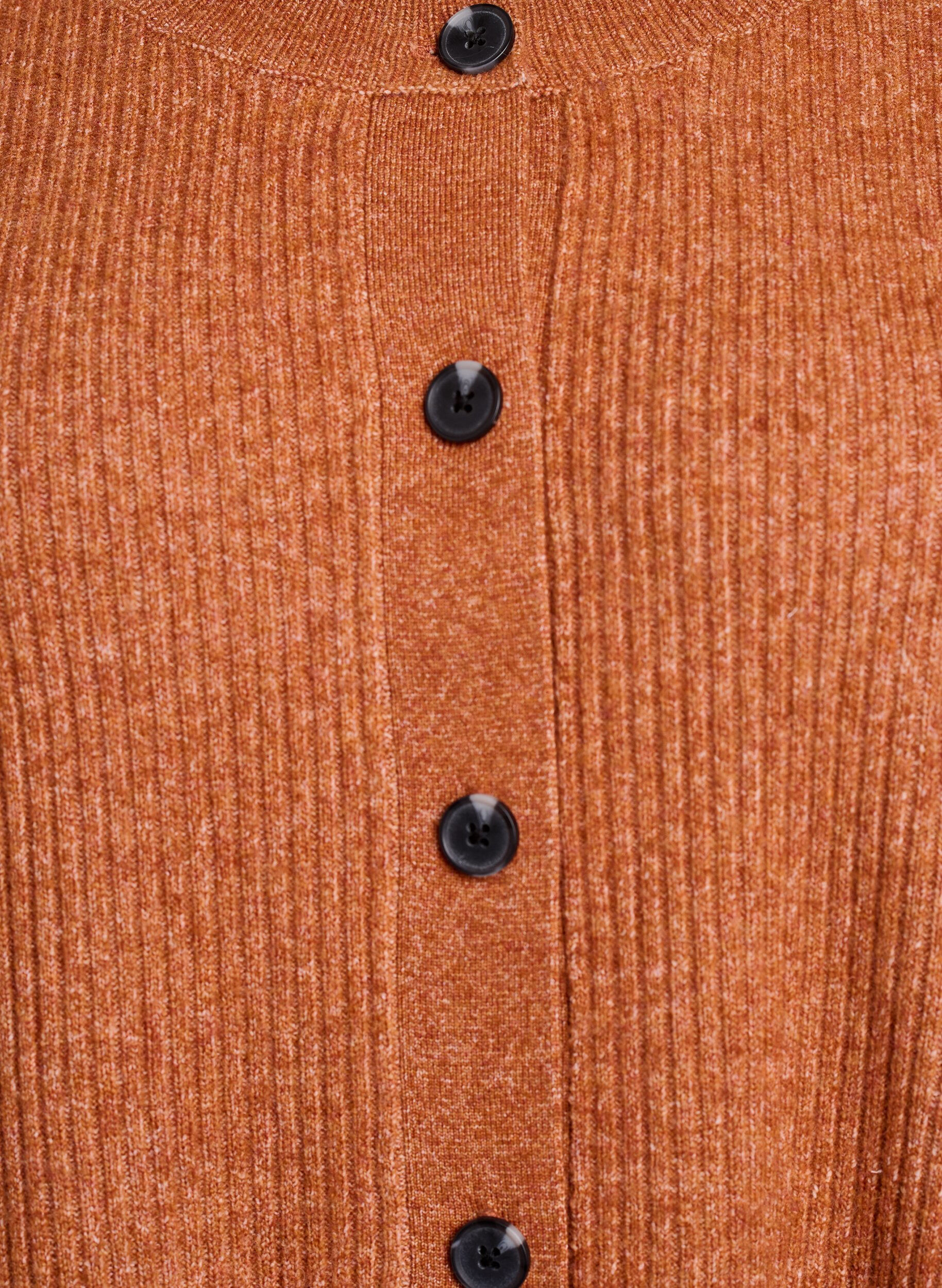 Zizzi Ribstrikket cardigan med knapper, Orange, Packshot image number 2