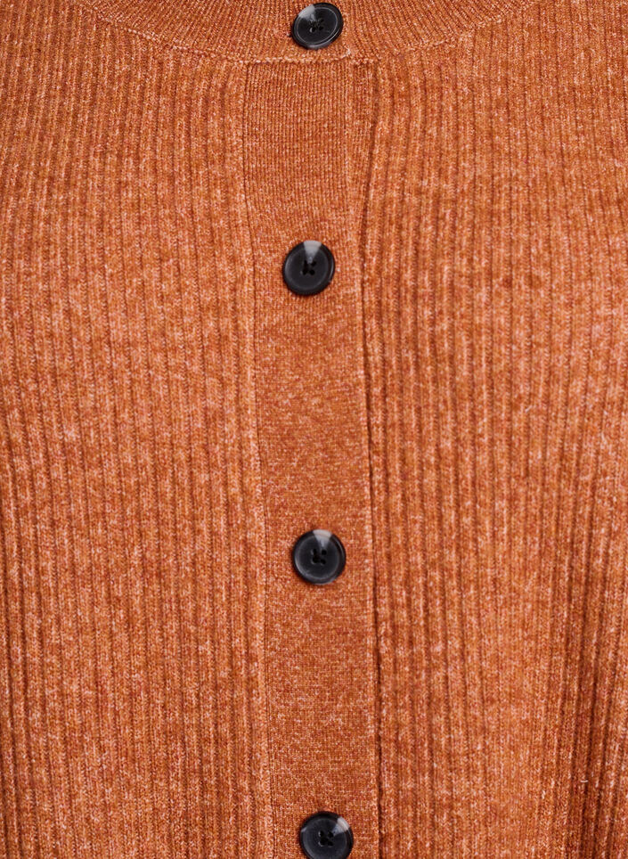 Ribstrikket cardigan med knapper, Orange, Packshot image number 2