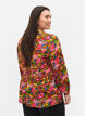 Viskosebluse med blomsterprint og smock, Neon Flower Print, Model image number 1