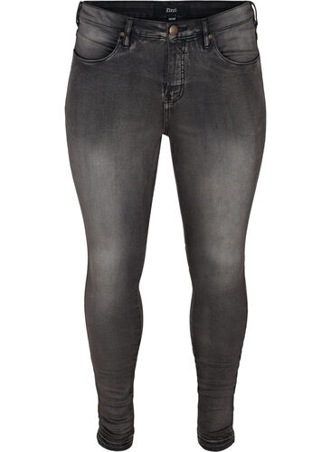 Super slim Amy jeans med høj talje, Dark Grey Denim, Packshot image number 0