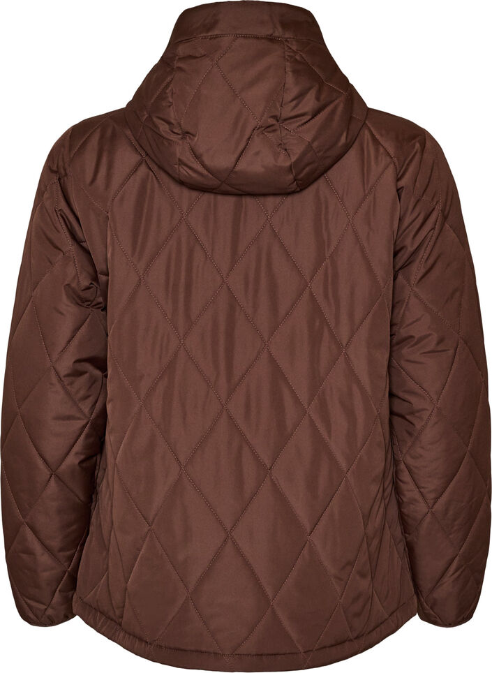 Let vatteret jakke med diamantquilt, Brun, Packshot image number 1