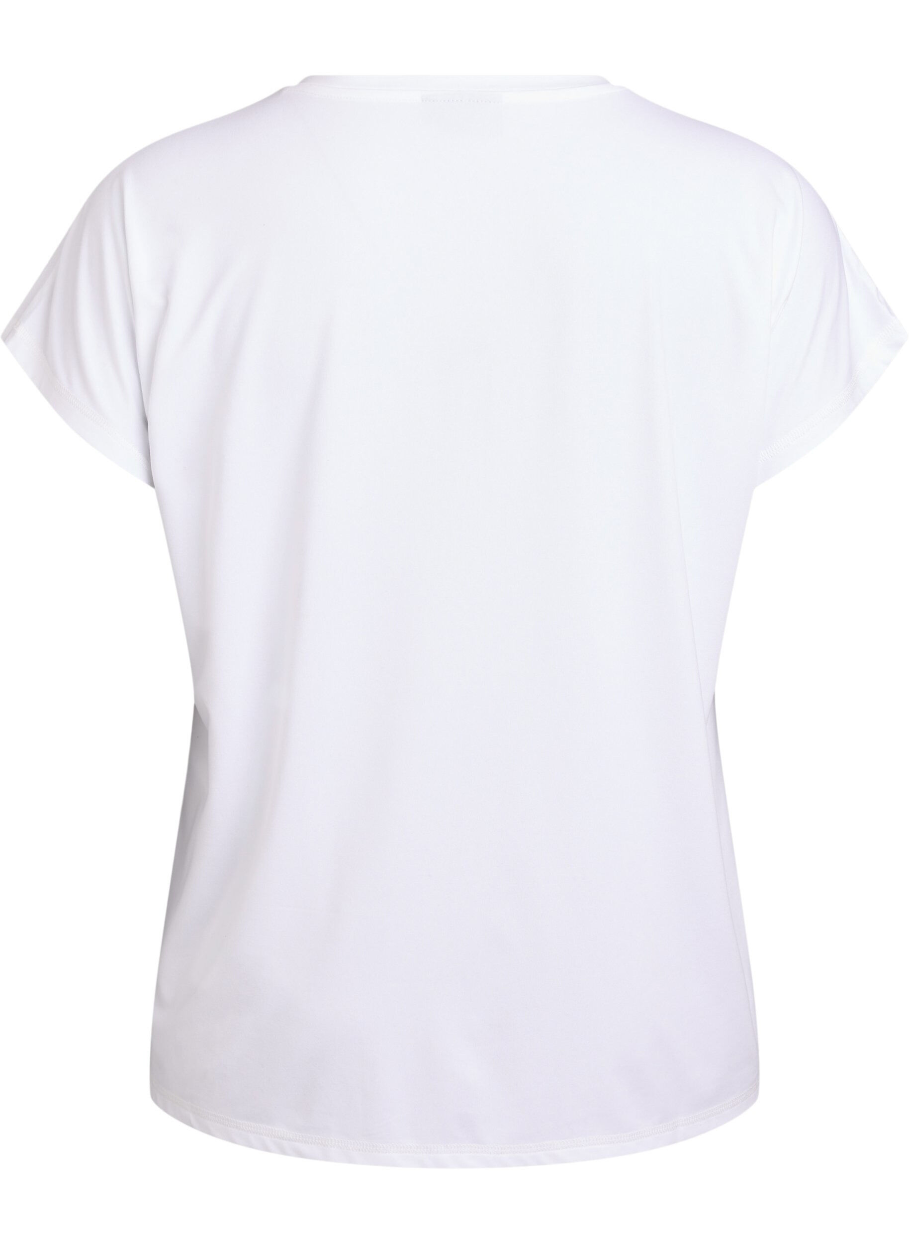 ZizziEnsfarvet tr&aelig;nings t-shirt, Hvid, Packshot image number 1