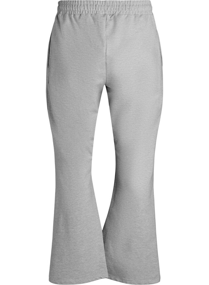 Flare sweatpants med høj talje, Grå, Packshot image number 1