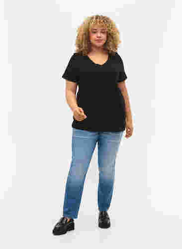 2-pak basis t-shirt i bomuld, Black/Bright W, Model image number 2