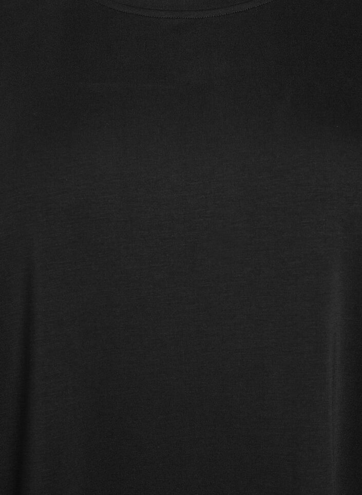 T-shirt-kjole i jersey med blondelag, Sort, Packshot image number 2