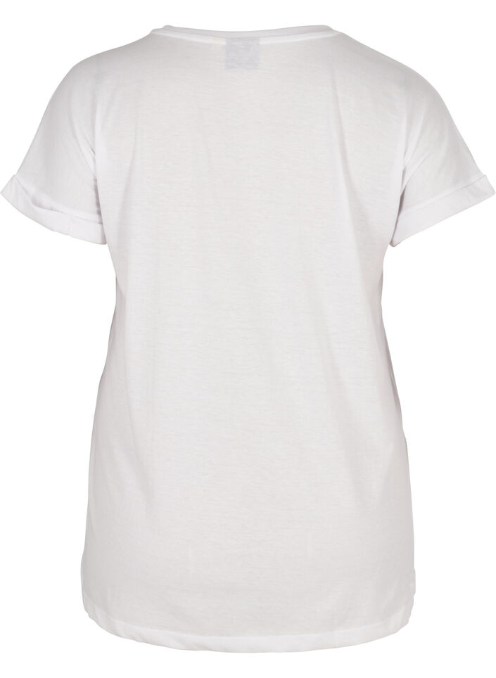 T-shirt i bomuldsmix, Bright White, Packshot image number 1