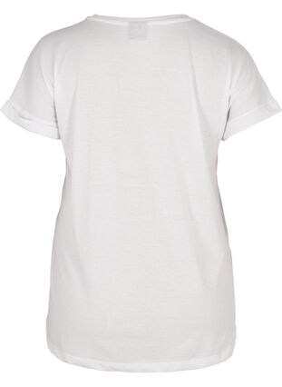 T-shirt i bomuldsmix, Bright White, Packshot image number 1