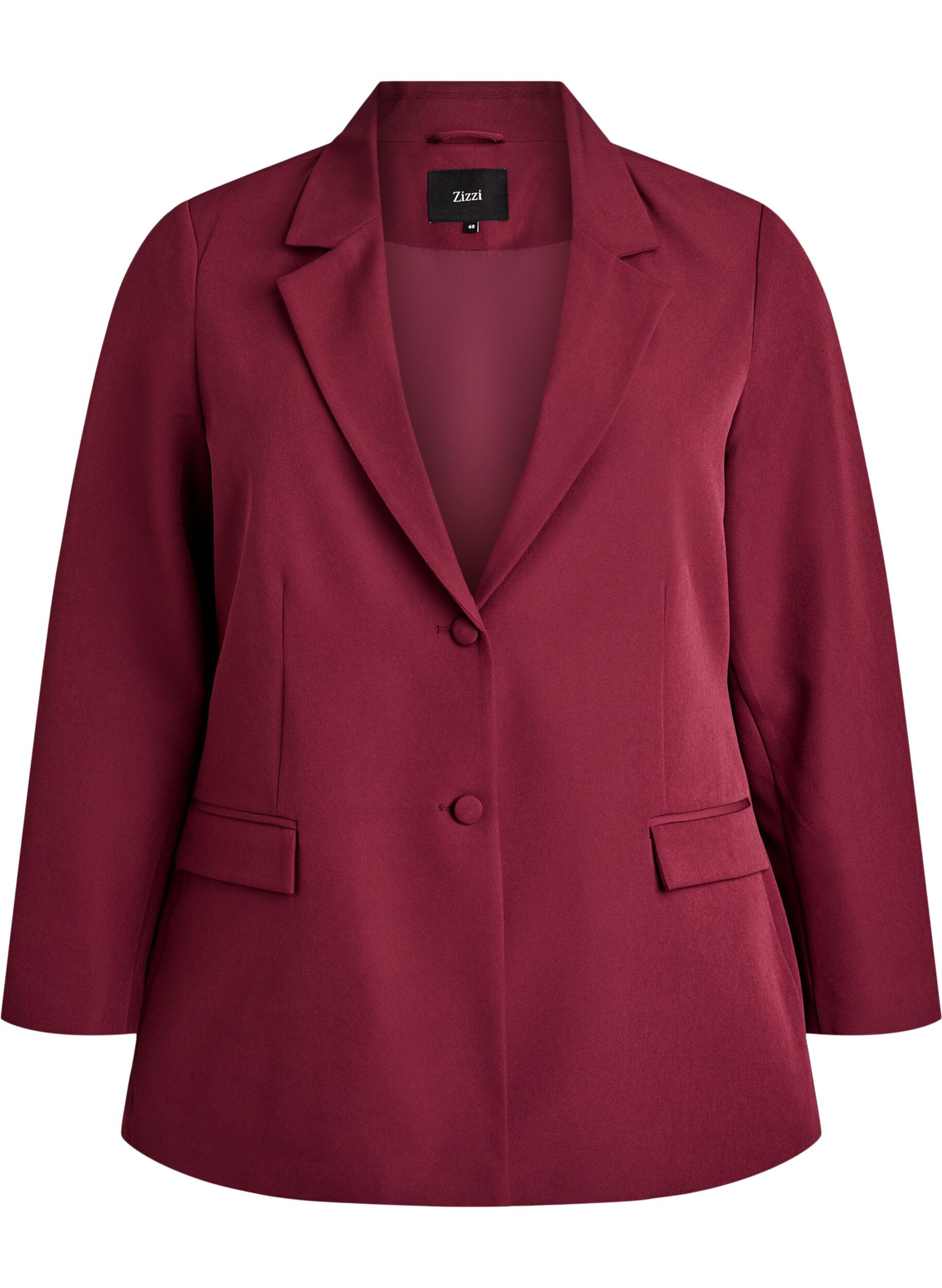 ZizziKlassisk blazer med knaplukning, R&oslash;d, Packshot image number 0