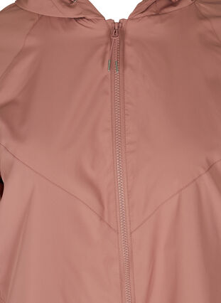 Kort jakke med lynlås og hætte, Burlwood, Packshot image number 2