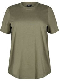 Basis t-shirt i bomuld med rund hals , Gr&oslash;n