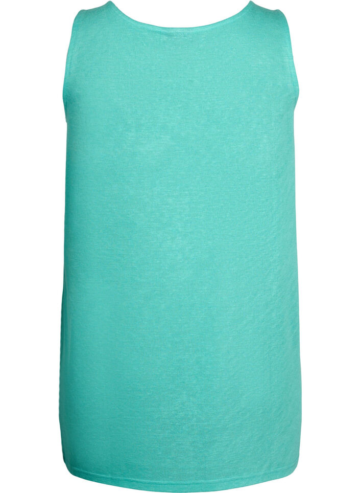 Top med struktur og rund hals, Turquoise, Packshot image number 1
