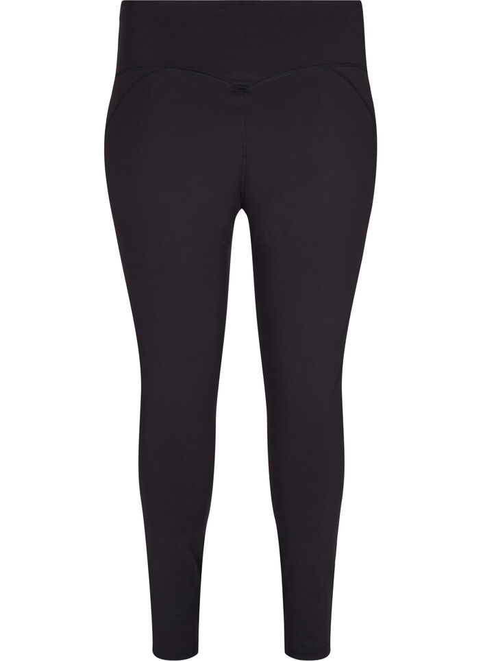 CORE, V-SHAPE DEFINE TIGHTS - Cropped træningstights med v-form bagpå, Black, Packshot image number 1