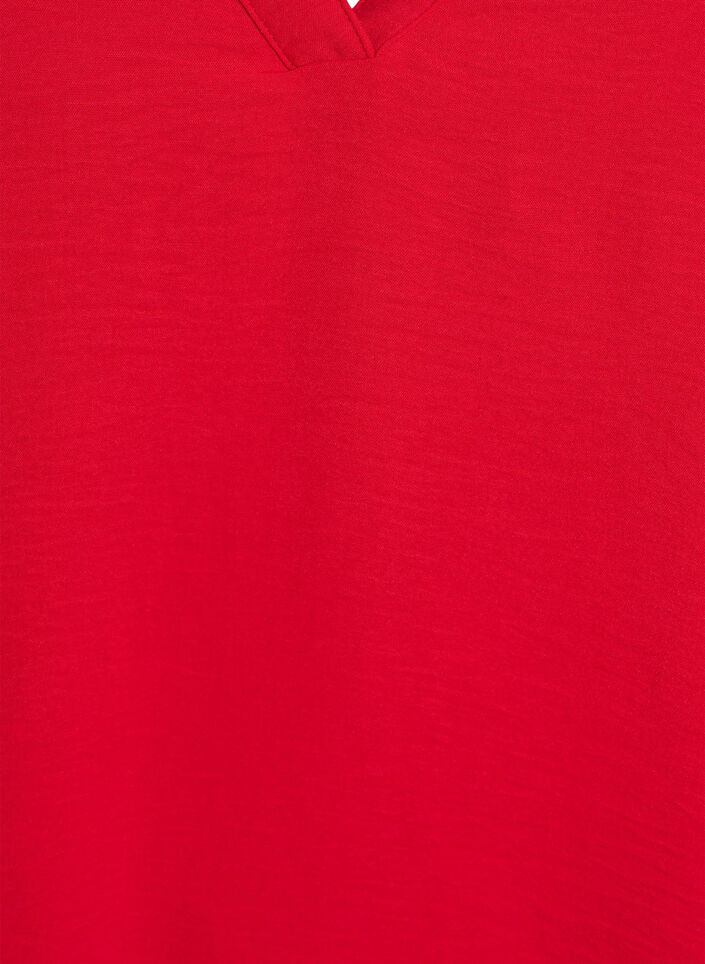 &AElig;rmel&oslash;s top med rynkedetaljer, R&oslash;d, Packshot image number 2