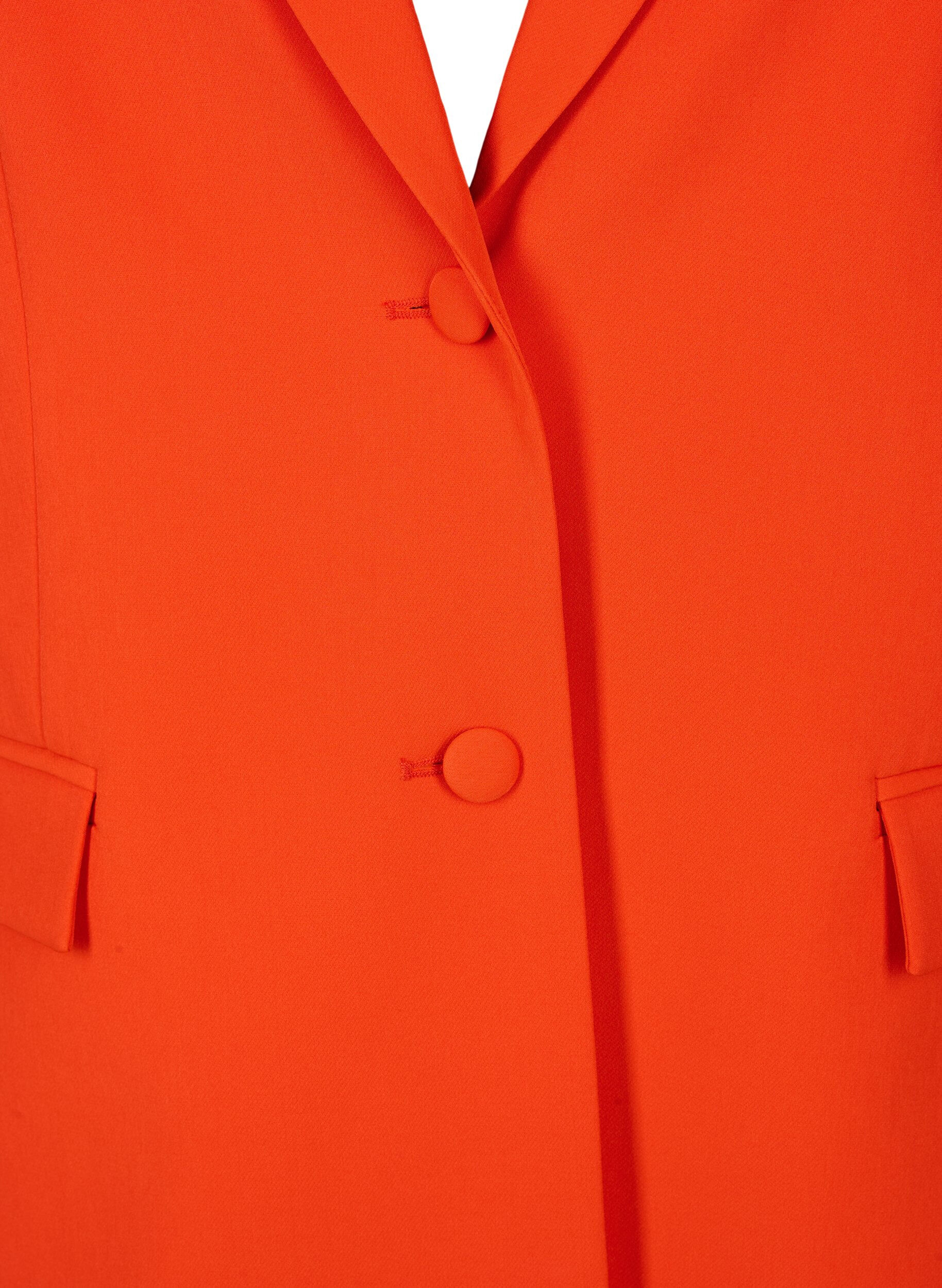 Zizzi Klassisk blazer med knaplukning, Orange.com, Packshot image number 2