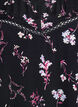 Blomstret bluse med korte &aelig;rmer, Sort, Packshot image number 2