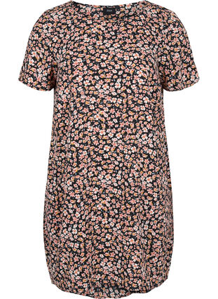 Printet kjole med korte ærmer, Ditsy AOP, Packshot image number 0