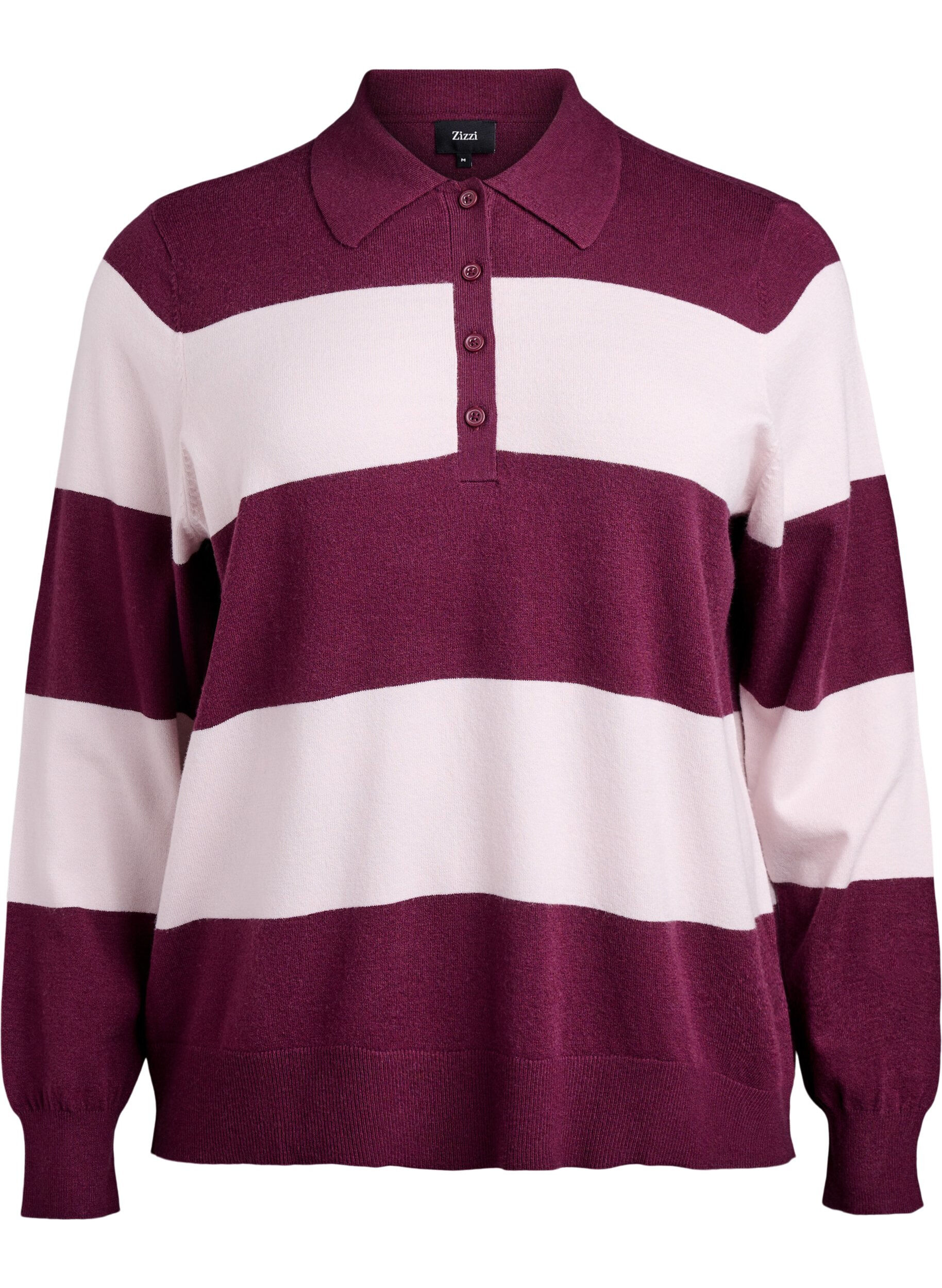 Strikbluse med polokrave