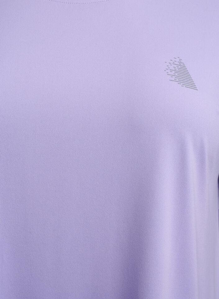 Ensfarvet trænings t-shirt, Lavender, Packshot image number 2