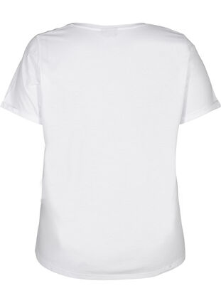 Kortærmet t-shirt med print, Bright White, Packshot image number 1