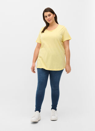 Kortærmet bomulds t-shirt med tryk , Pale Banana Shine, Model image number 3