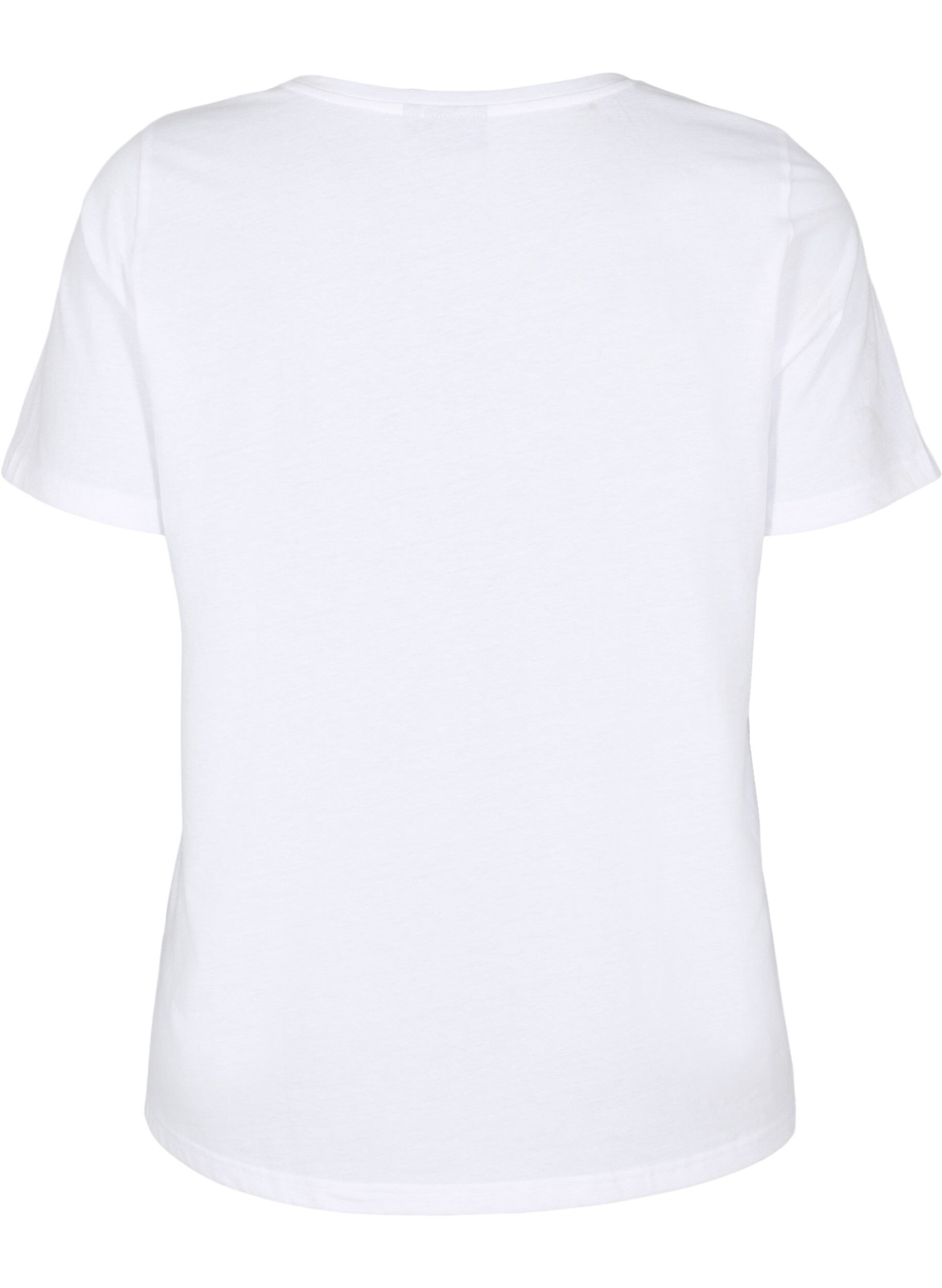 Zizzi FLASH - T-shirt med motiv, Hvid, Packshot image number 1
