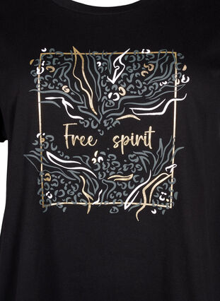 T-shirt i økologisk bomuld med guldtryk, Black W. Free, Packshot image number 2