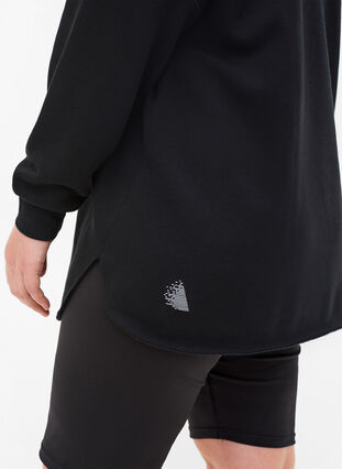 Sweatshirt med hætte og slids, Black, Model image number 2