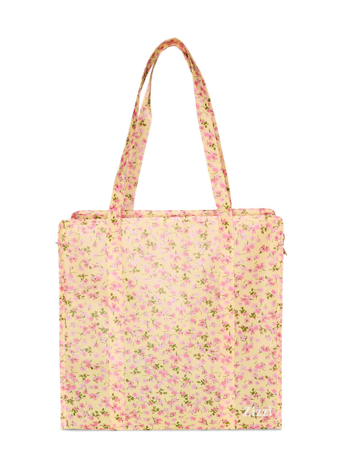 Shoppingbag med lynl&aring;s, Gul, Packshot image number 1