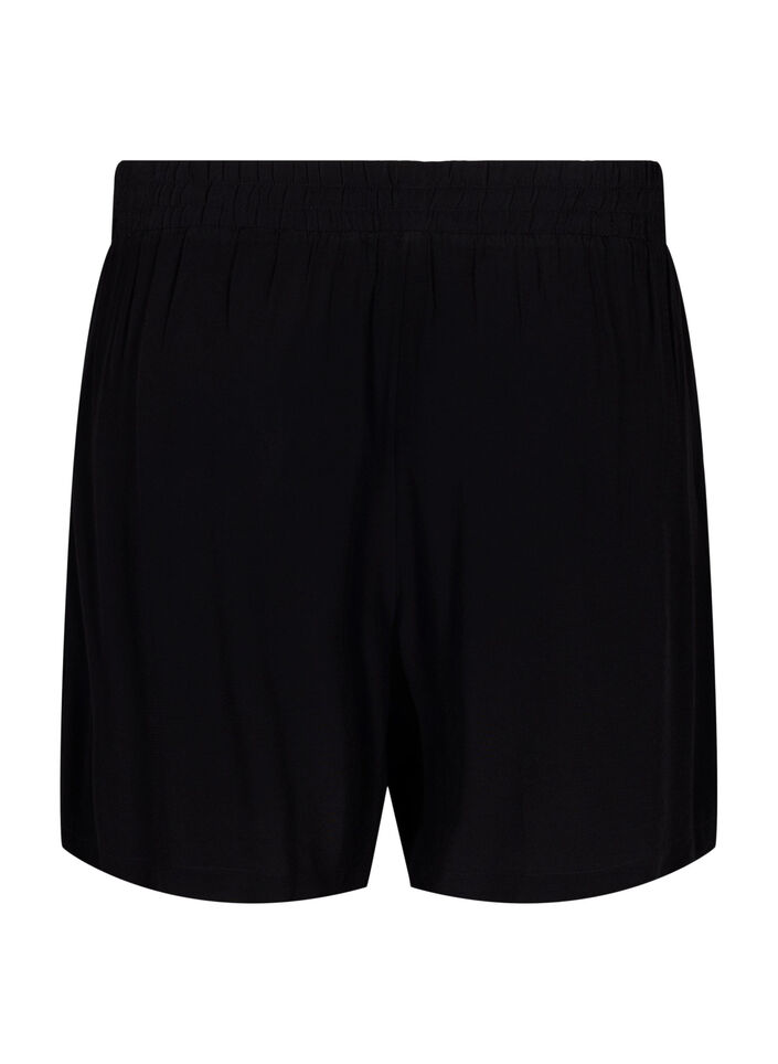 Løstsiddende shorts i viskose, Black, Packshot image number 1
