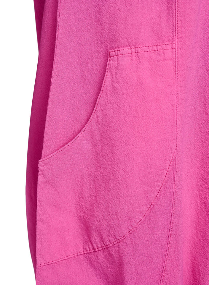 Kort&aelig;rmet kjole i bomuld, Lyser&oslash;d, Packshot image number 3