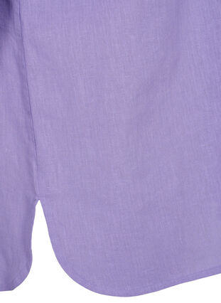 Skjortebluse med knaplukning i bomuldsmix med hør, Lavender, Packshot image number 3