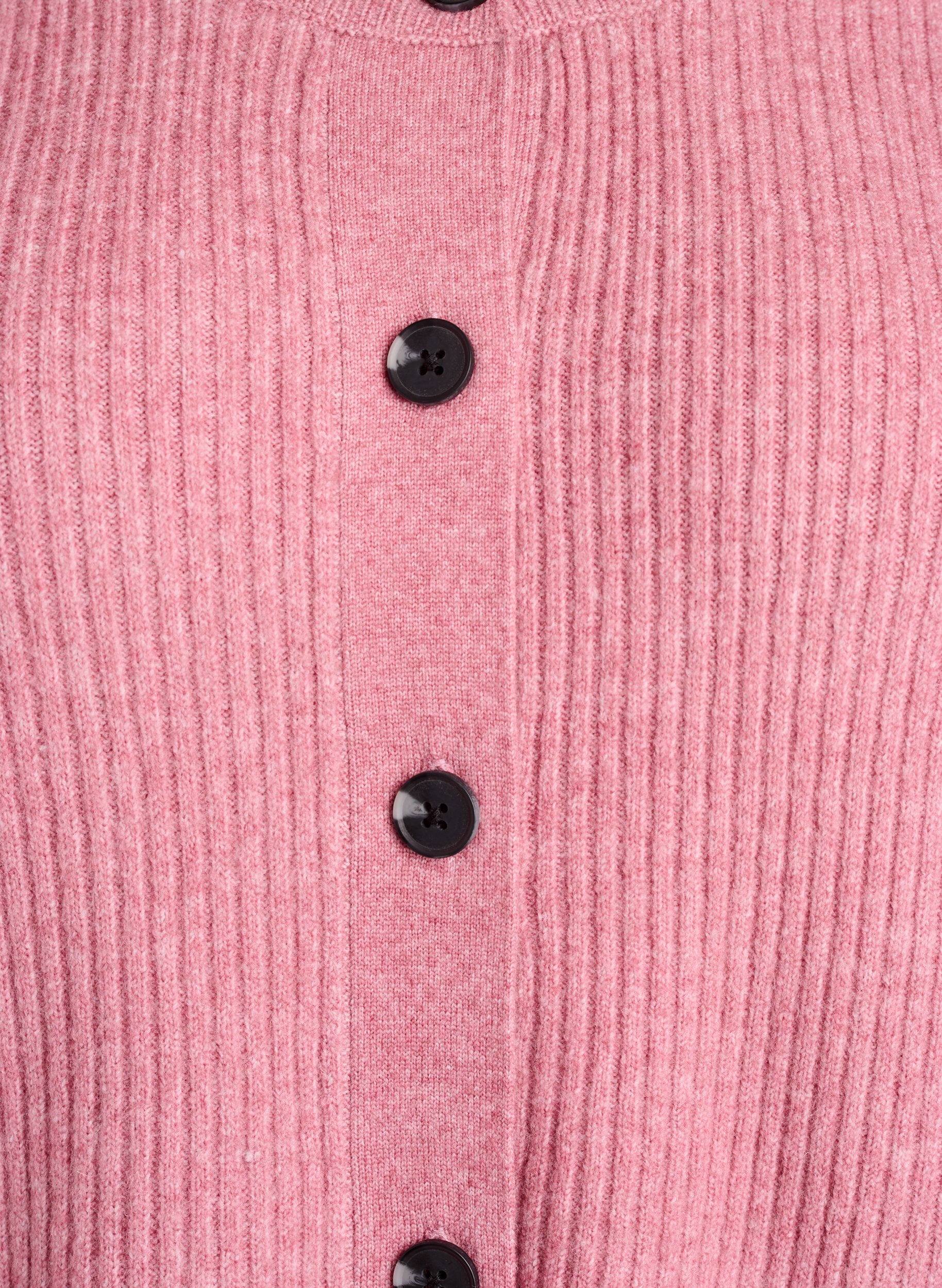 ZizziRibstrikket cardigan med knapper, Lyser&oslash;d, Packshot image number 2