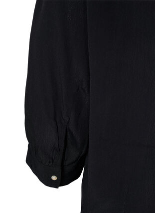 Viskose bluse med 3/4 ærmer, Black, Packshot image number 3